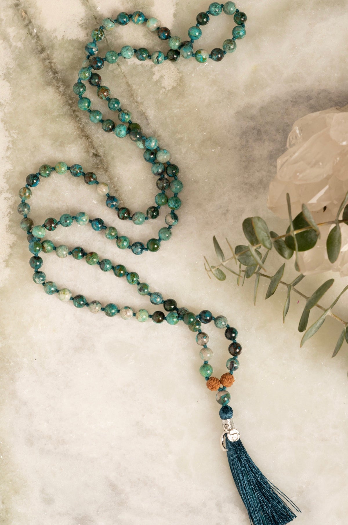 Chrysocolla Mala beads for Healing | omshivoham.com