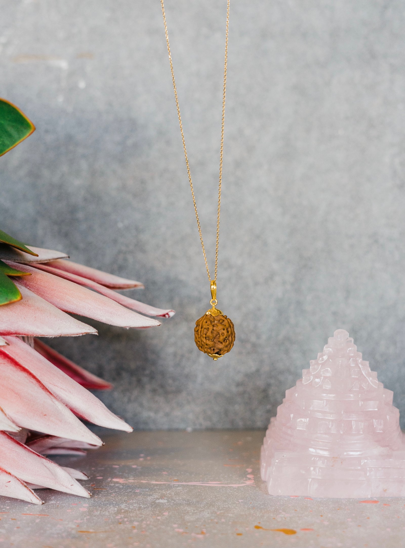 GODDESS SARASWATI Collectors 4 Mukhi Rudraksha 18k Gold Pendant