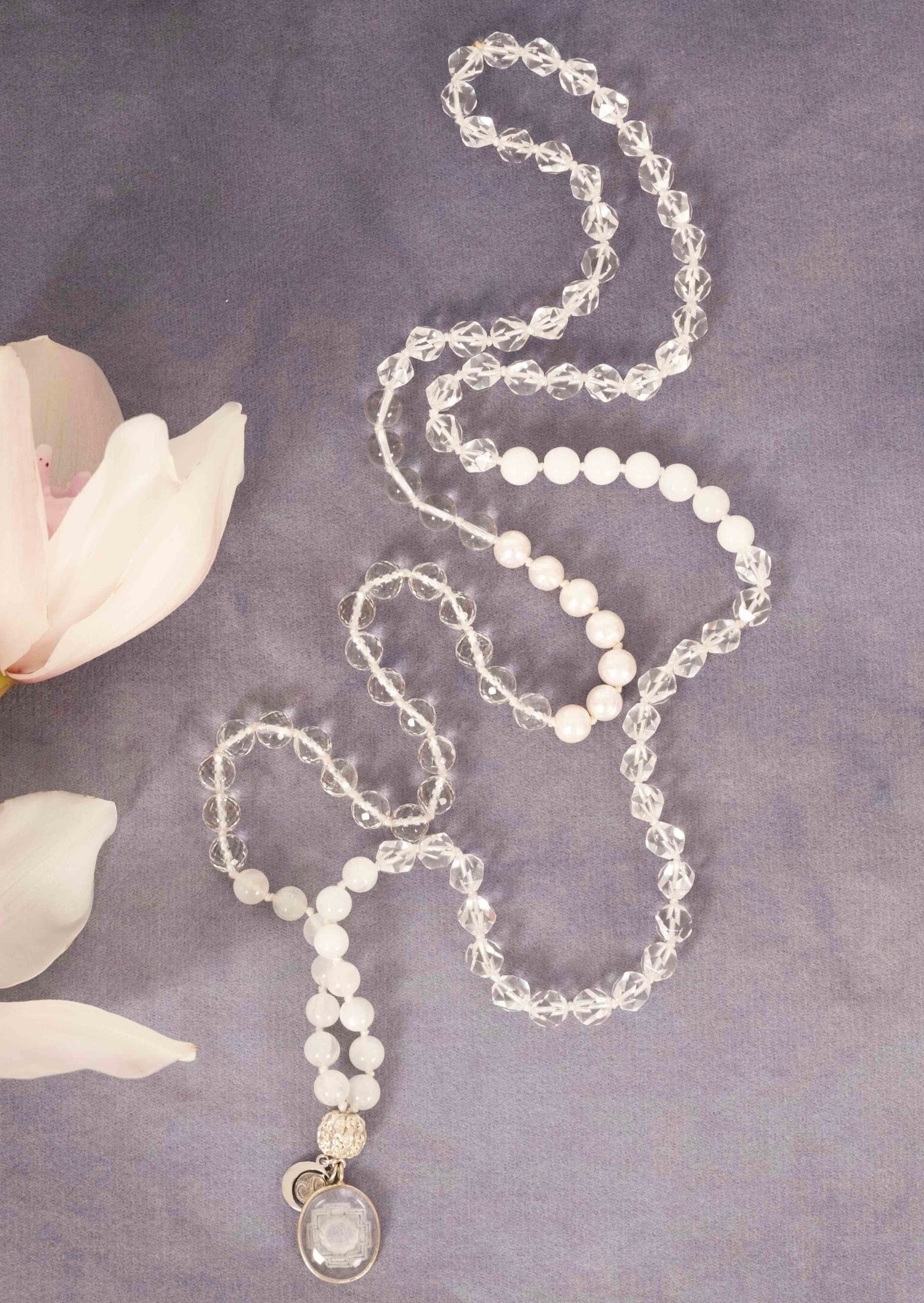 Kuan Yin Mala Beads White Light Mala