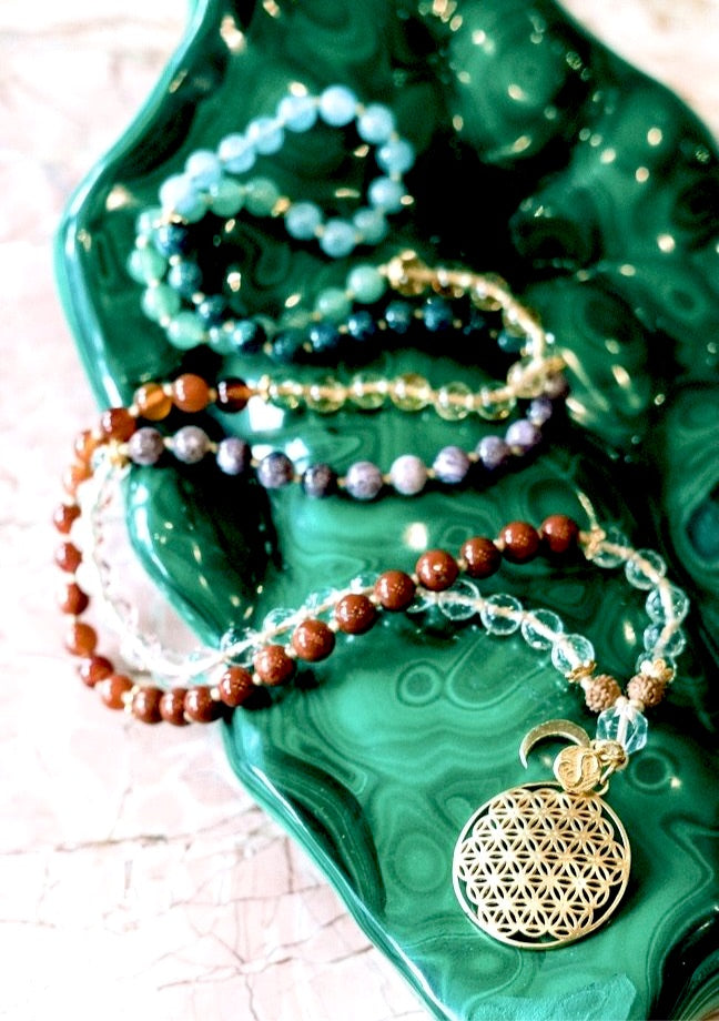 Chakra KUNDALINI 108 Bead Mala with Flower of Life by Shivoham