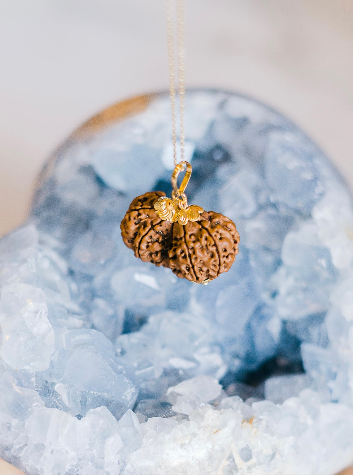 GAURI SHANKAR Divine 18k Gold Collectors Nepal Rudraksha Pendant | Union of Shiva Shakti, Self-Realisation