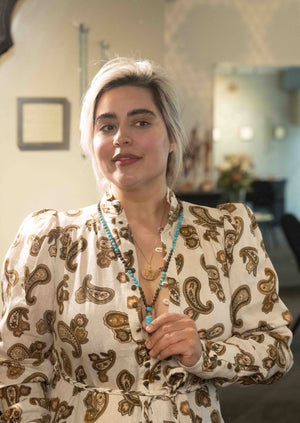 GROUNDED AWAKENED Consciousness Mala | Boulder Opal & Turquoise