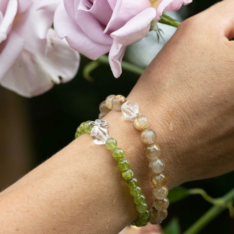 NECTRAR Peridot and Herkimer Bracelet