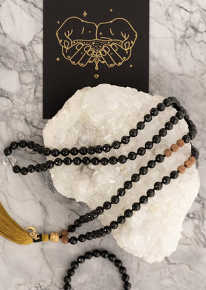 BHOLENATH Protection, Love & Healing | Faceted Tourmaline Mala