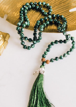 Seraphanite Mala beads by Shivoham