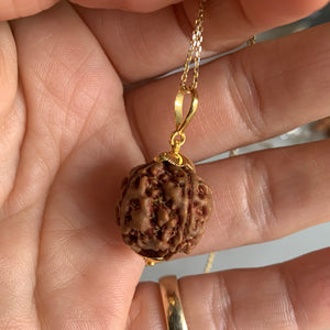 GODDESS SARASWATI Collectors 4 Mukhi Rudraksha 18k Gold Pendant