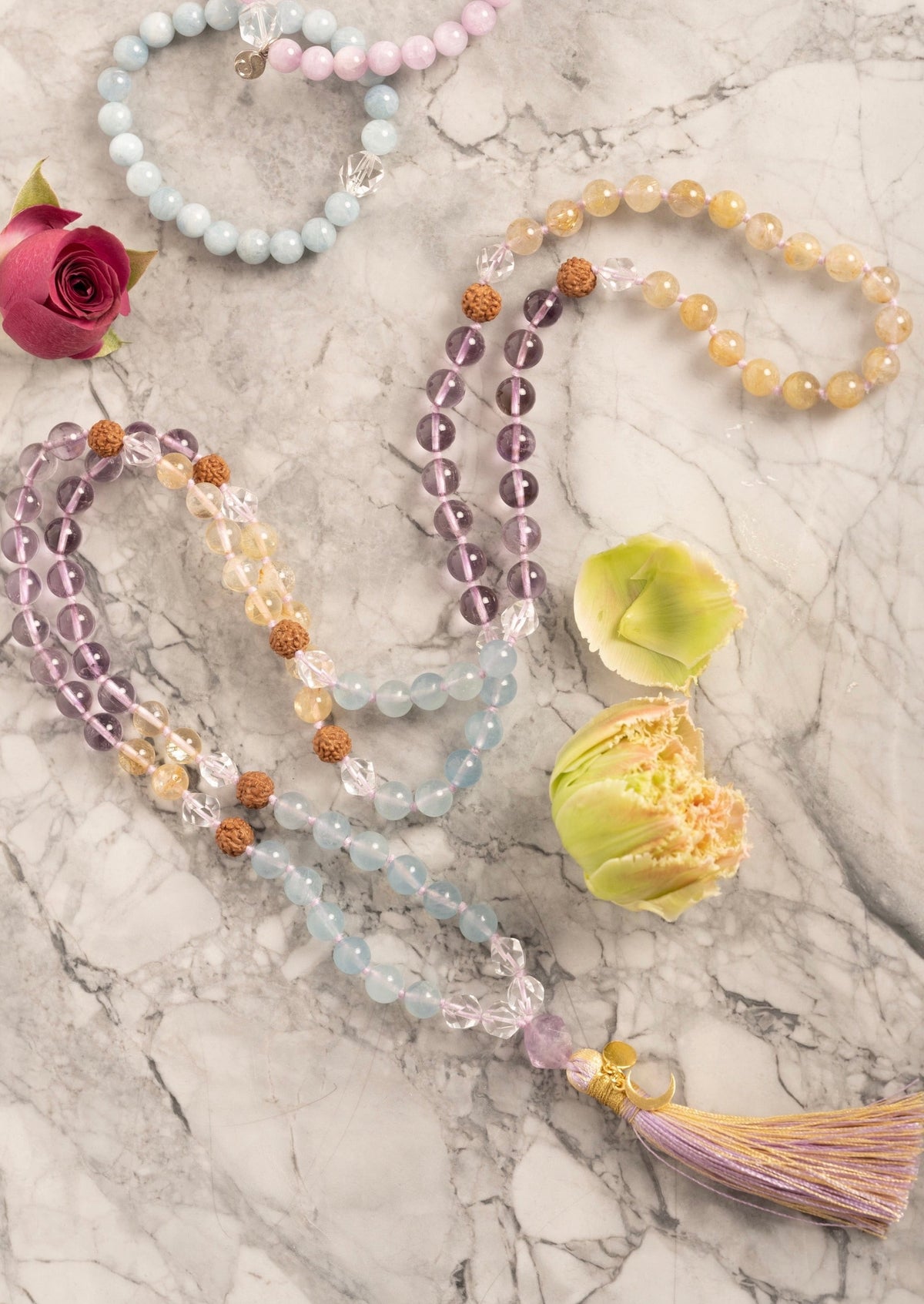 St Germain Crystal Mala Necklace | Shivoham Australia