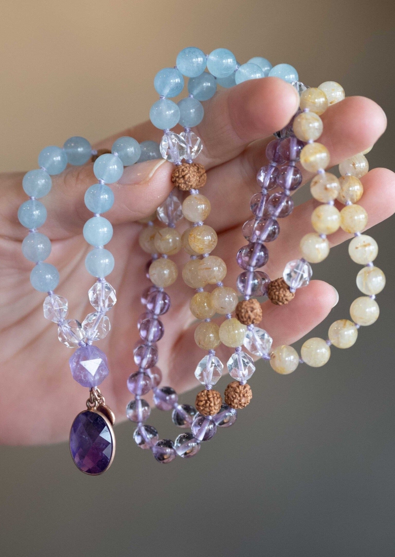 St Germain Mala Beads | Crystals for Ascension 