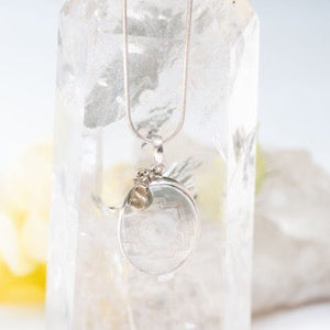 Sri Yantra Pendant 'Hand-carved in Himalayan Quartz' | 925 Sterling Silver