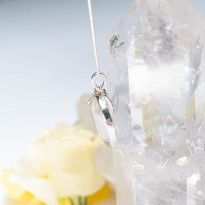 Sri Yantra Pendant 'Hand-carved in Himalayan Quartz' | 925 Sterling Silver
