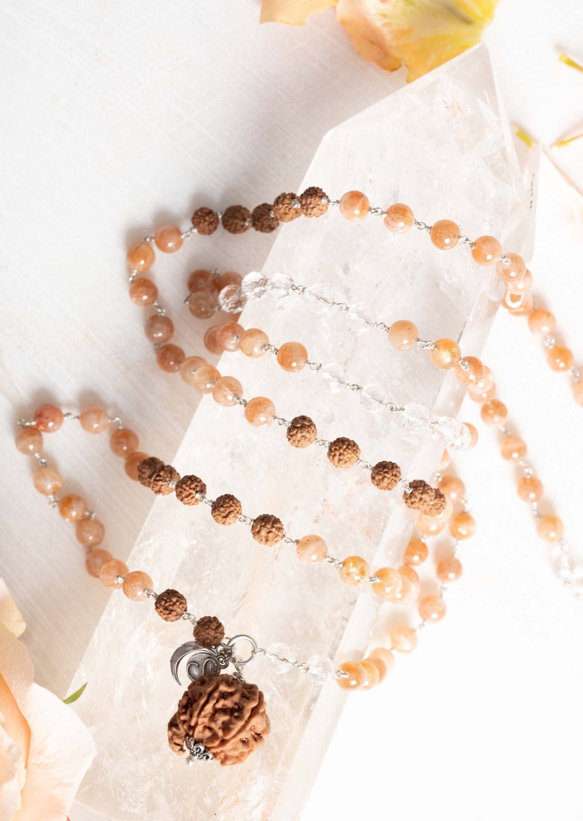 GANAPATI GANESH Sunstone Silver Mala | All Blessings, Removes Obstacles, Clears the Path
