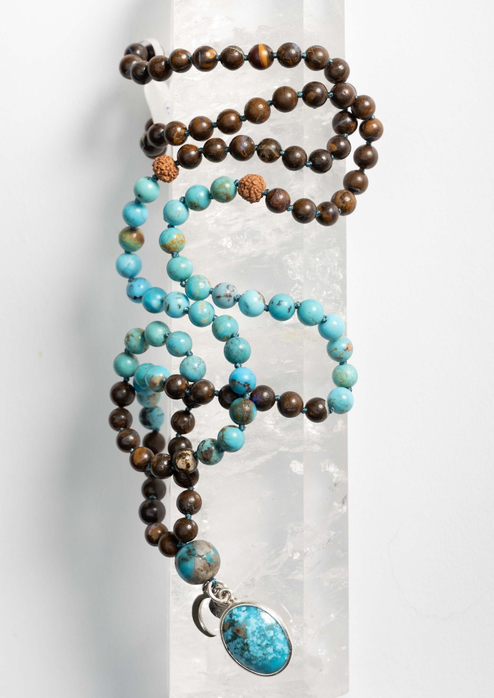 GROUNDED AWAKENED Consciousness Mala | Boulder Opal & Turquoise