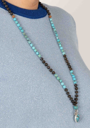 GROUNDED AWAKENED Consciousness Mala | Boulder Opal & Turquoise