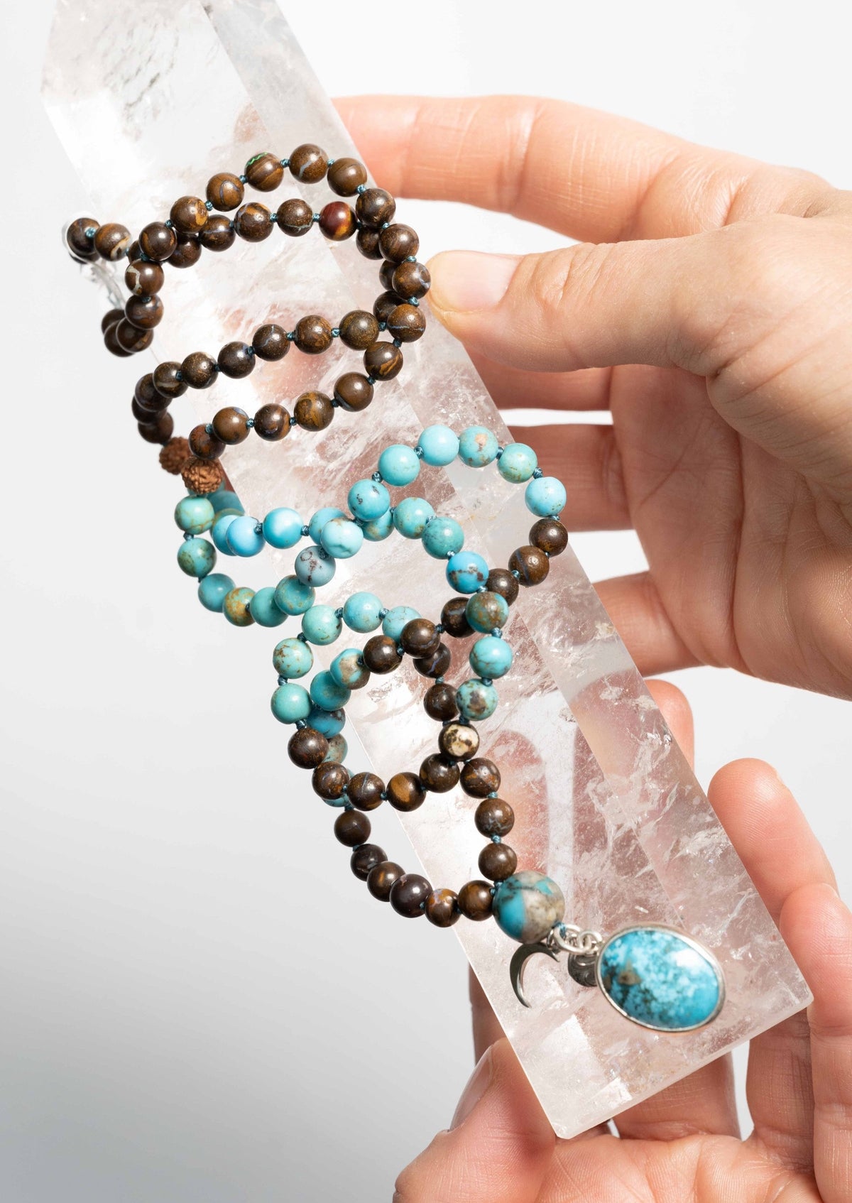 GROUNDED AWAKENED Consciousness Mala | Boulder Opal & Turquoise
