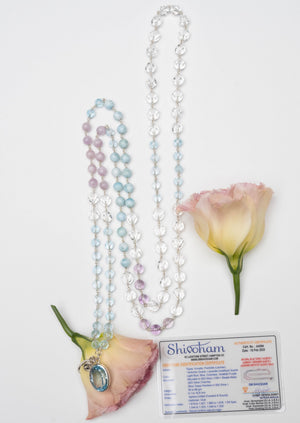 SHANTI DEVA Presence of Peace Mala | with Topaz, Herkimer, Larimar. Profound Blessings