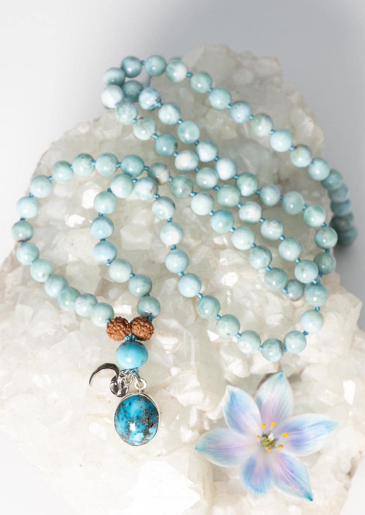Larimar Mala Beads
