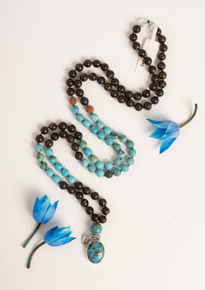 GROUNDED AWAKENED Consciousness Mala | Boulder Opal & Turquoise