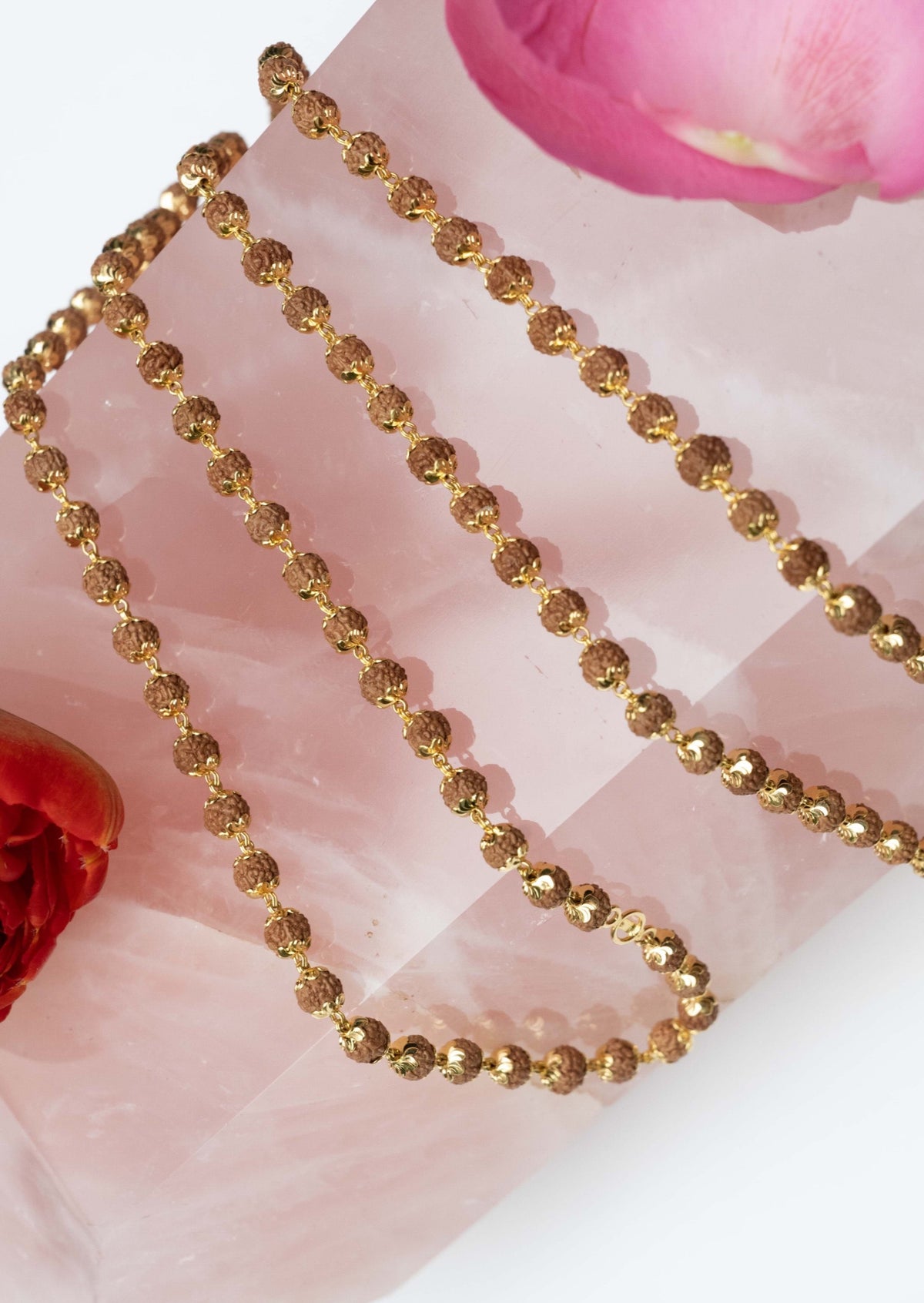 SHIVANI Gold Rudraksha Mala | 108 Rudraksha beads in 18k Gold caps and chain