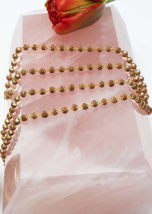 SHIVANI Gold Rudraksha Mala | 108 Rudraksha beads in 18k Gold caps and chain