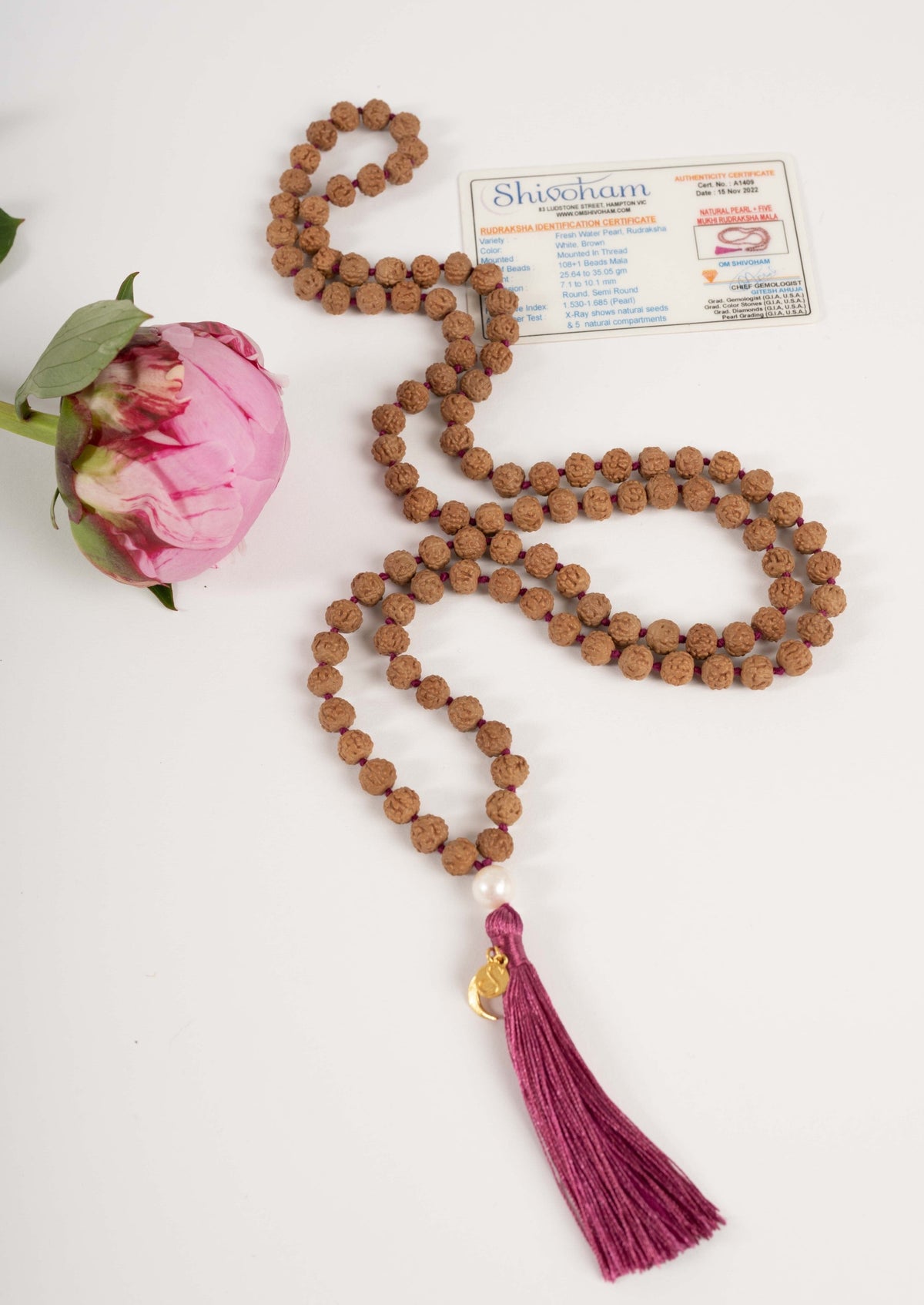 Beautiful Authentic Meditation Mala with Certification | Shivoham Mala Beads 