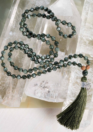 Seraphanite Mala beads by Shivoham