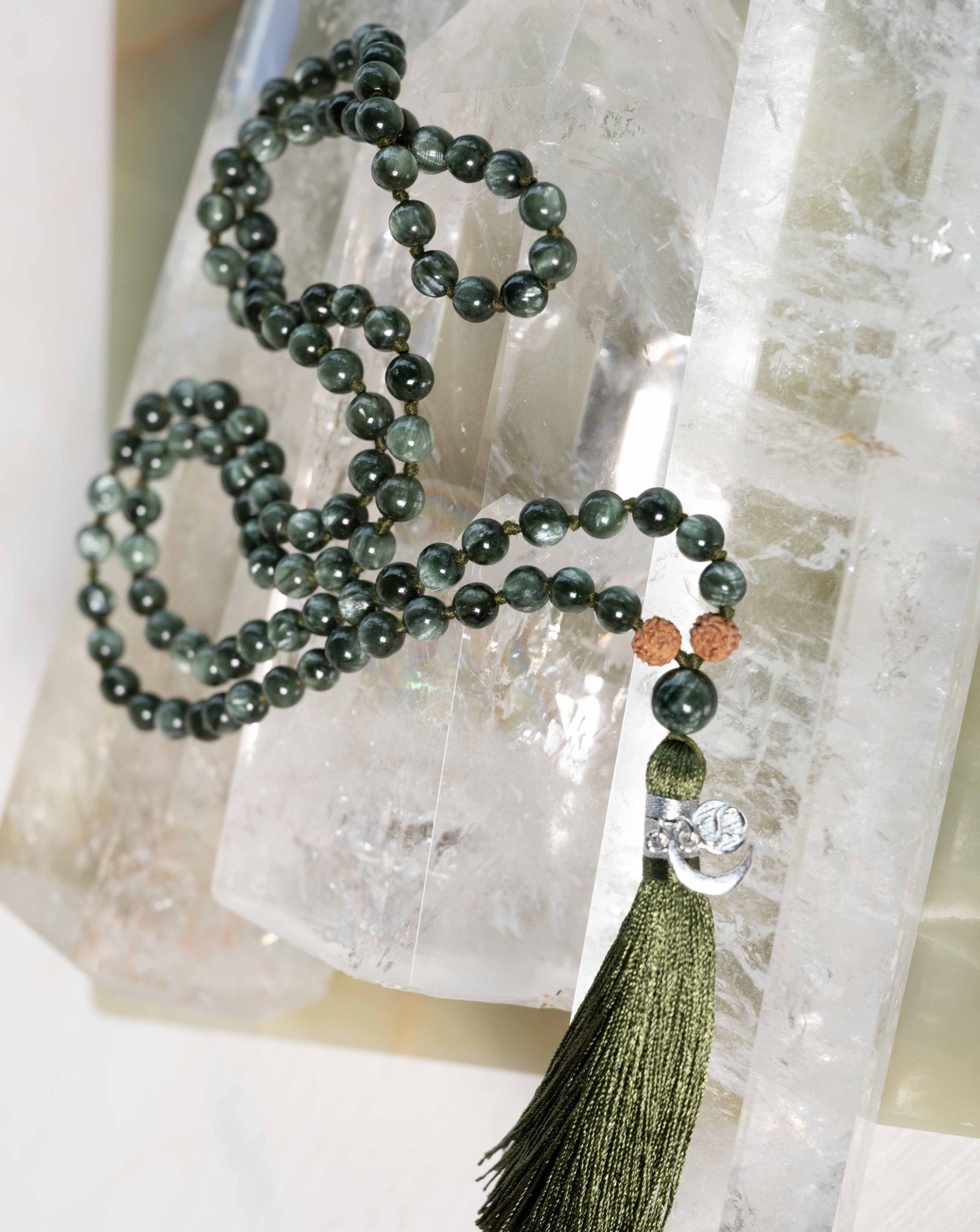 Seraphanite Mala Beads