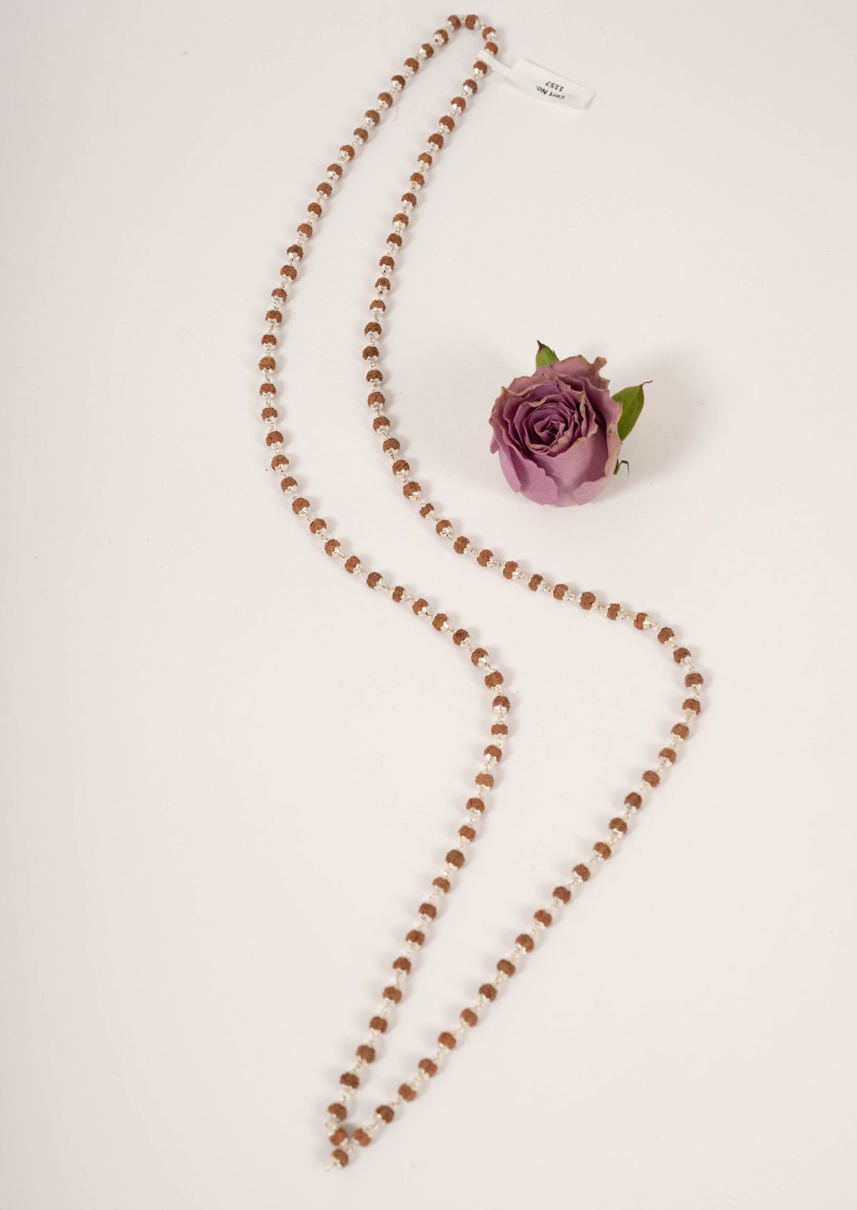 SUNDARI Beauty | Silver Capped and knotted Rudraksha Mala
