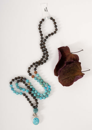 GROUNDED AWAKENED Consciousness Mala | Boulder Opal & Turquoise