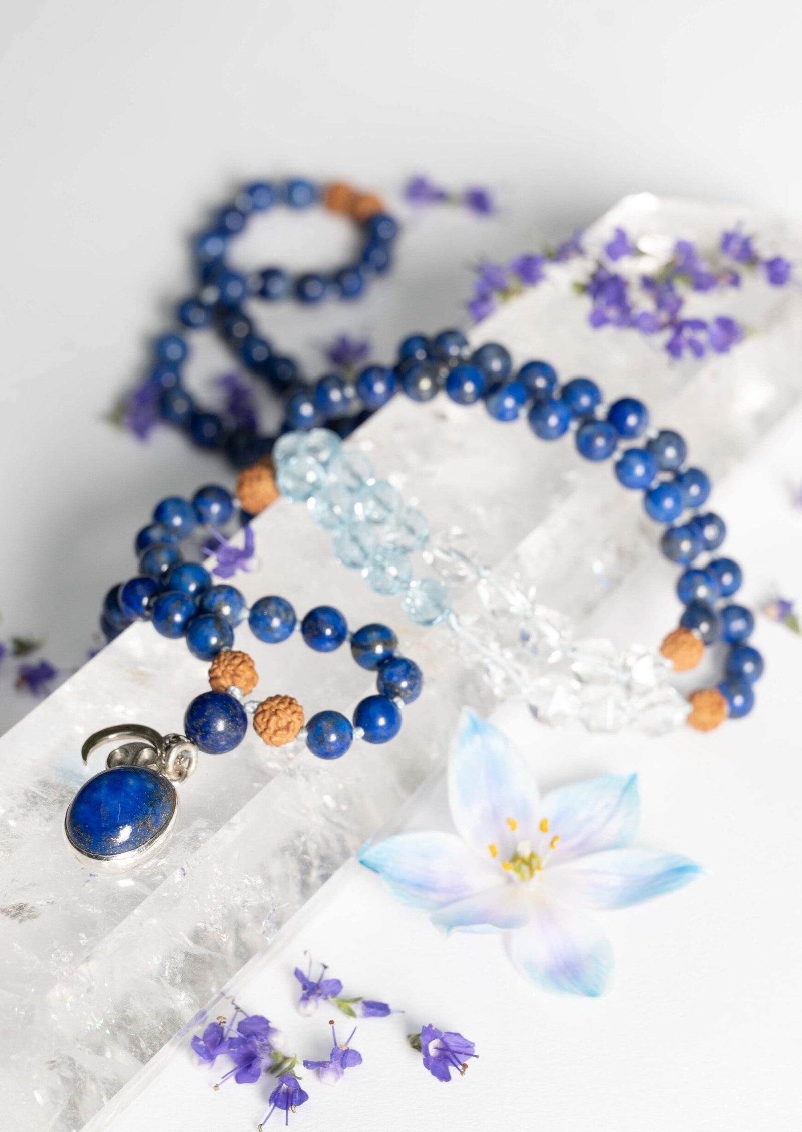 Lapis Lazuli Mala with cabuchon and Topaz