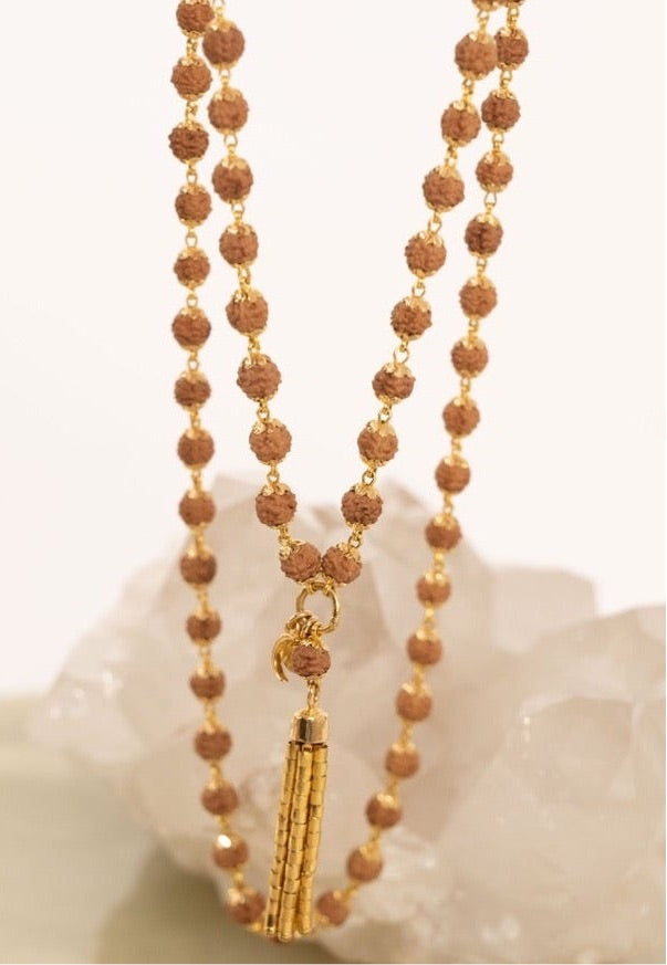 SATYAM SHIVAM SUNDARAM Mala | Rudraksha in 18k Gold