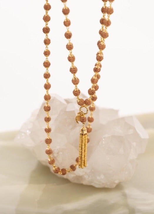 SATYAM SHIVAM SUNDARAM Mala | Rudraksha in 18k Gold