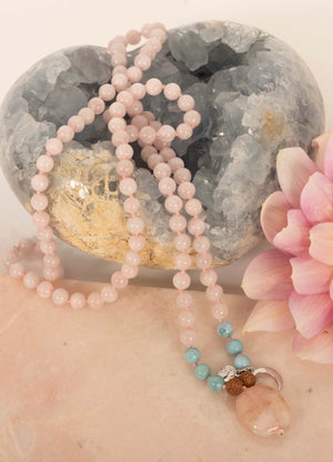 Woman's Rose Quarts Mala Gifts of Love | Shivoham Australia