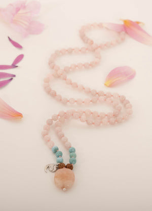 Woman's Rose Quarts Mala Gifts of Love | Shivoham Australia