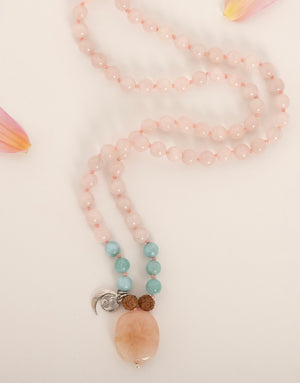 Woman's Rose Quarts Mala Gifts of Love | Shivoham Australia