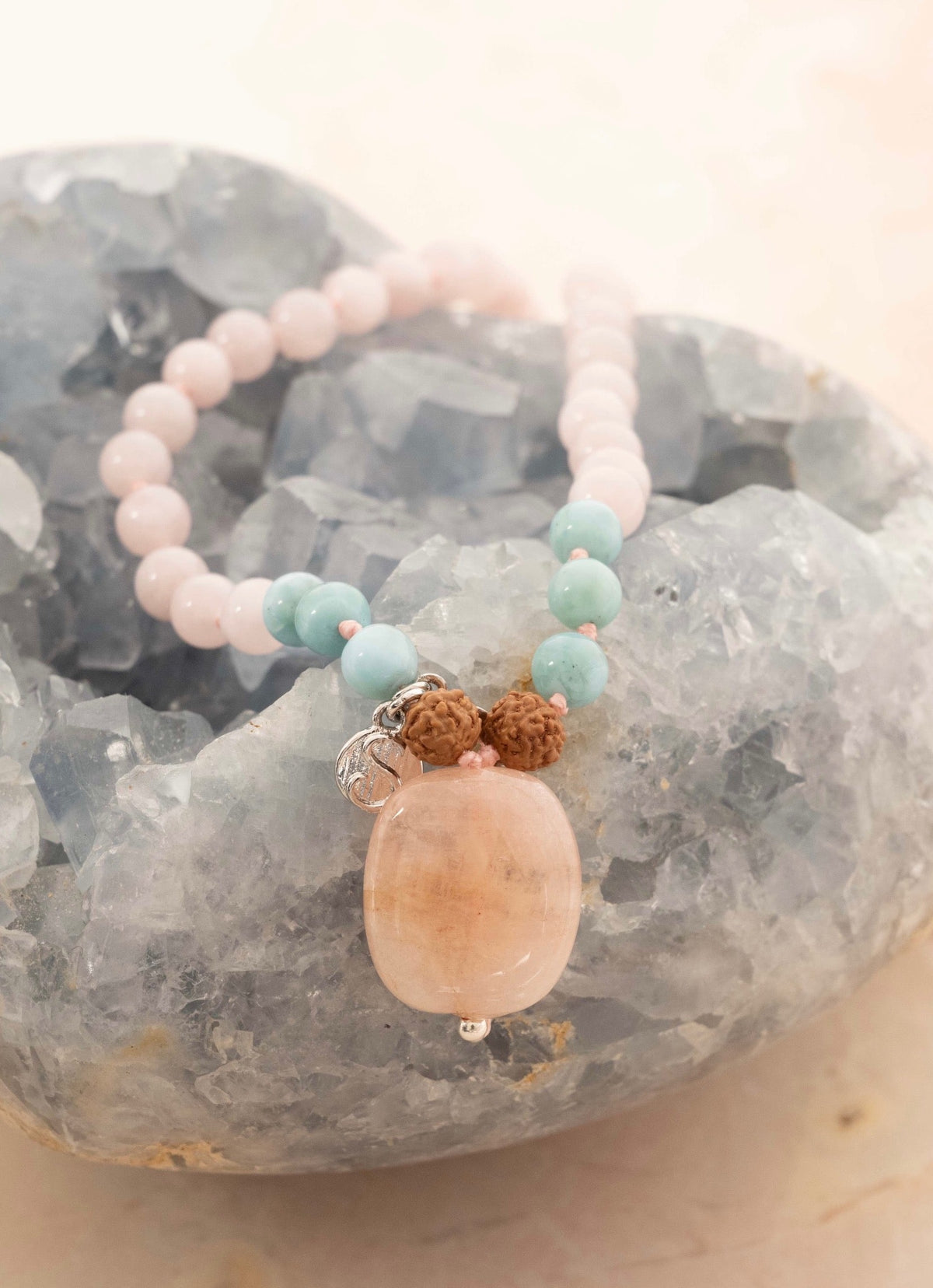 PREM Pure Love Mala | Larimar & Rose Quartz